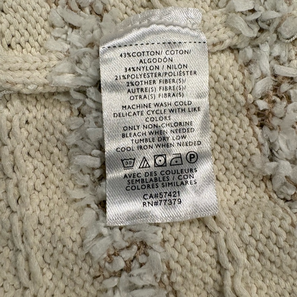 Ann Taylor White Textured Open Front Sweater Size MP - Picture 4 of 4